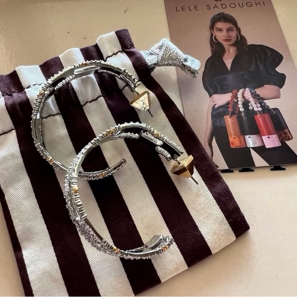 Alexis Bittar Encrusted Lattice Hoop Earrings - Picture 5 of 7